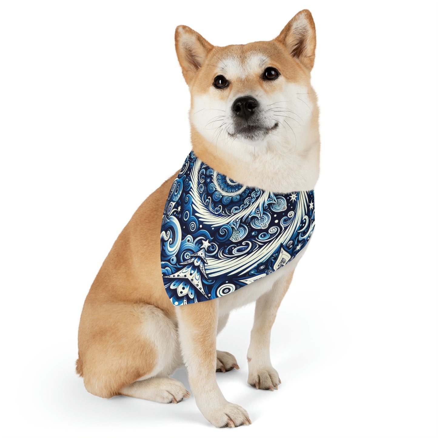 Sierra AI Designs - Christmas Blue Pet Bandana Collar