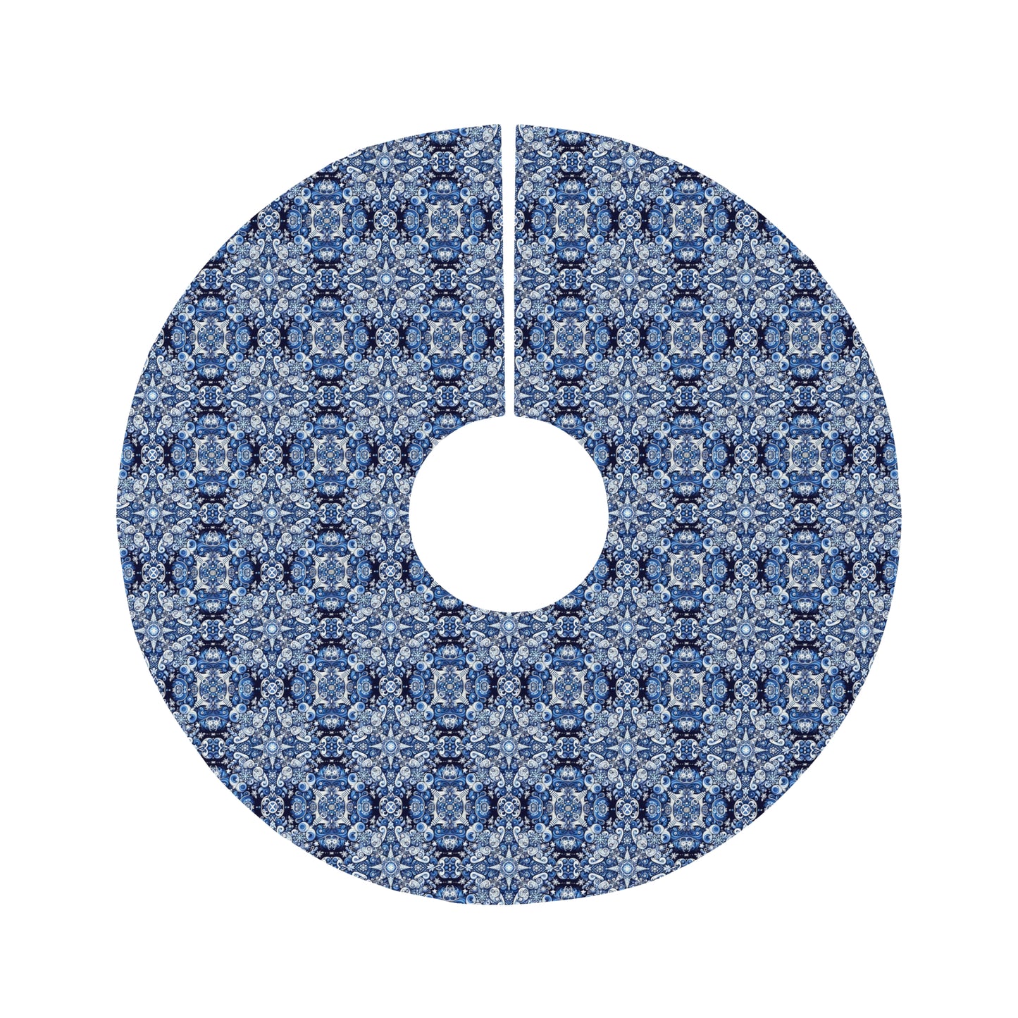 Blue Pattern Round Tree Skirt