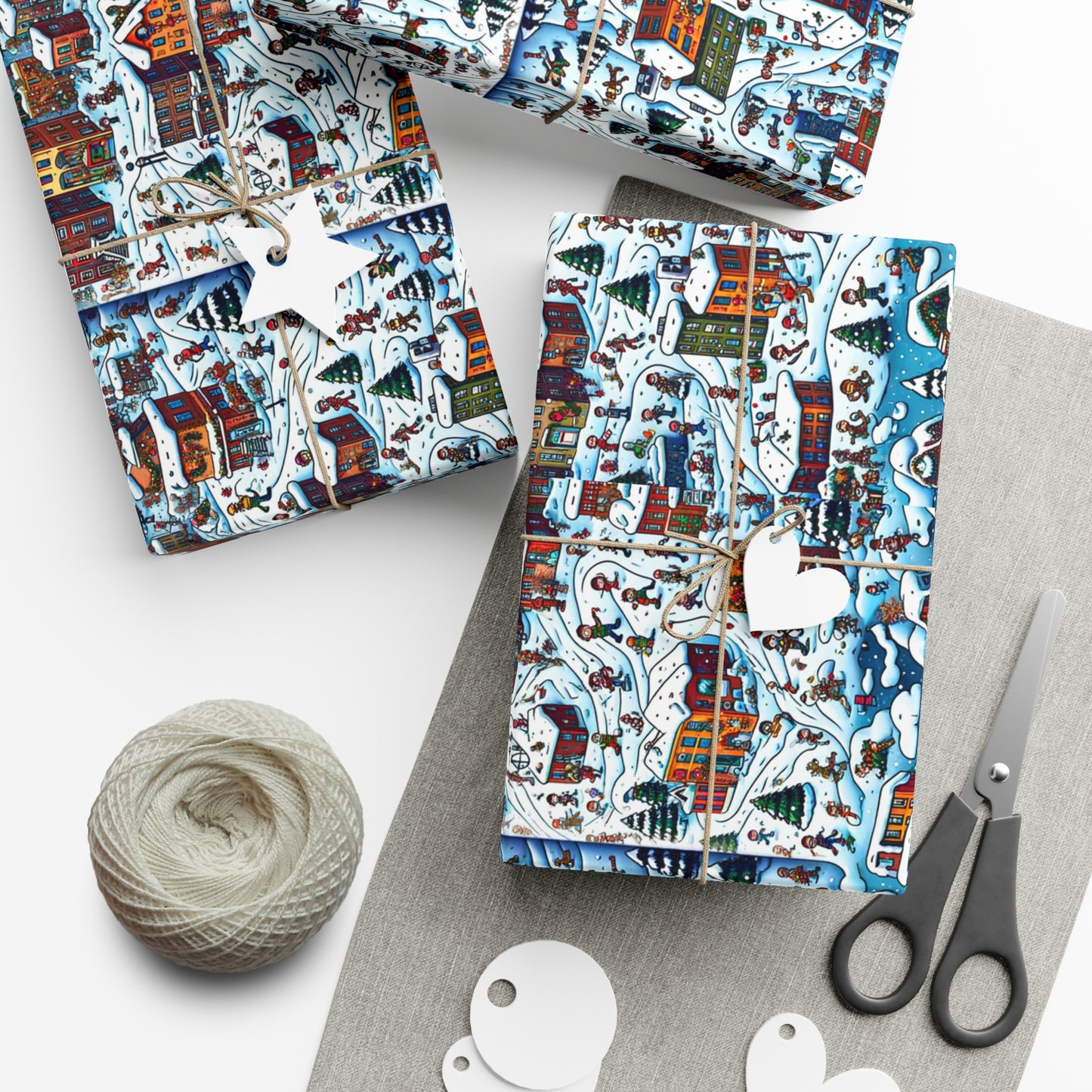 Busy Winter Scene - Gift Wrap Papers