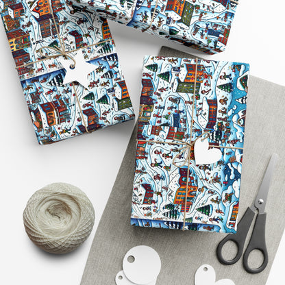 Busy Winter Scene - Gift Wrap Papers