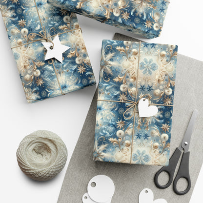 Winter blue and Gold - Gift Wrap Papers