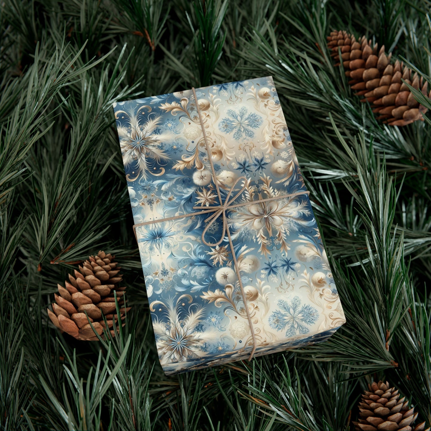 Winter blue and Gold - Gift Wrap Papers