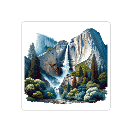 Majestic Waterfall Scenery Transparent Outdoor Stickers, Die-Cut, 1pcs