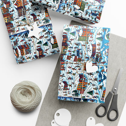 Busy Winter Scene - Gift Wrap Papers