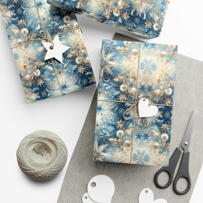 Winter blue and Gold - Gift Wrap Papers