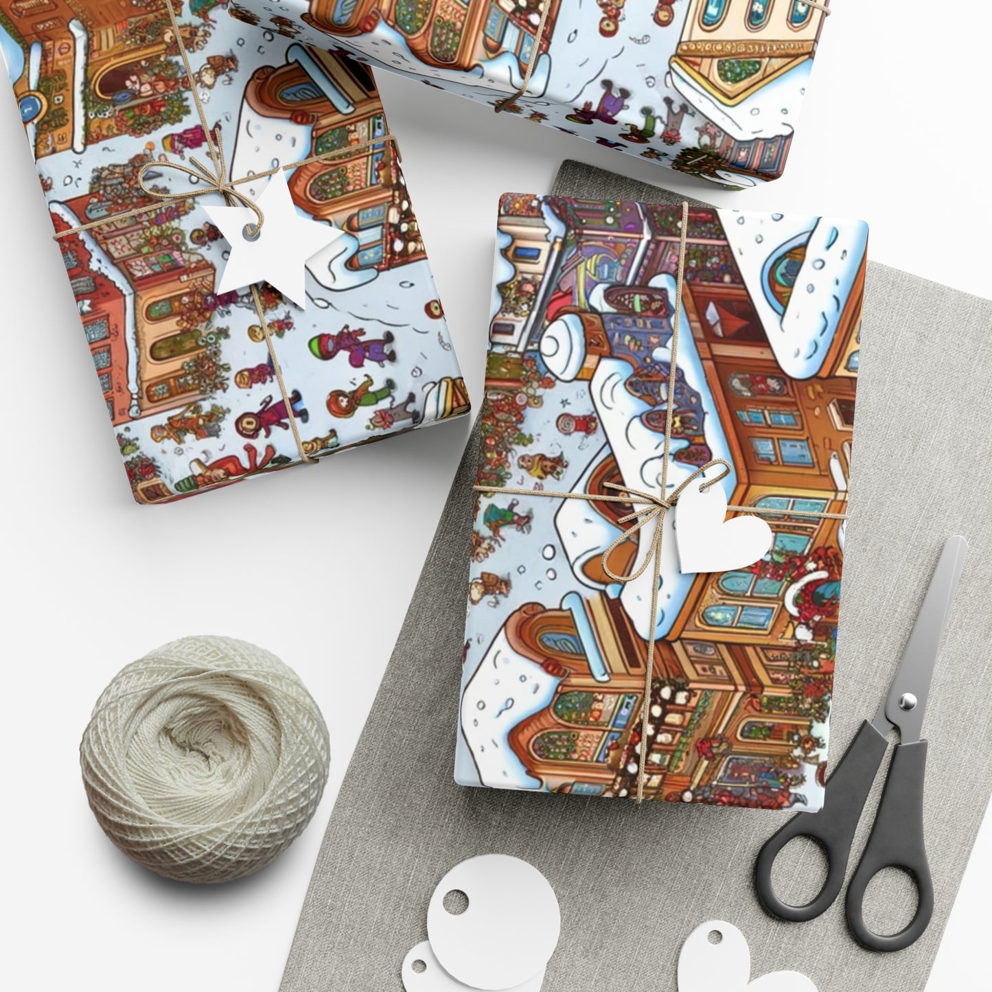 Winter Scene of Gift Wrap Papers