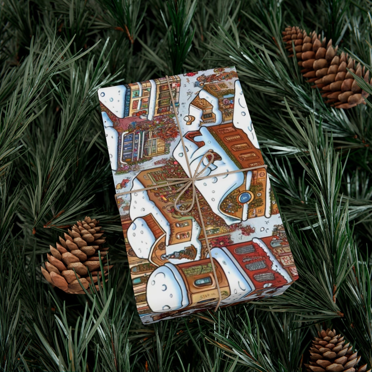 Winter Scene of Gift Wrap Papers